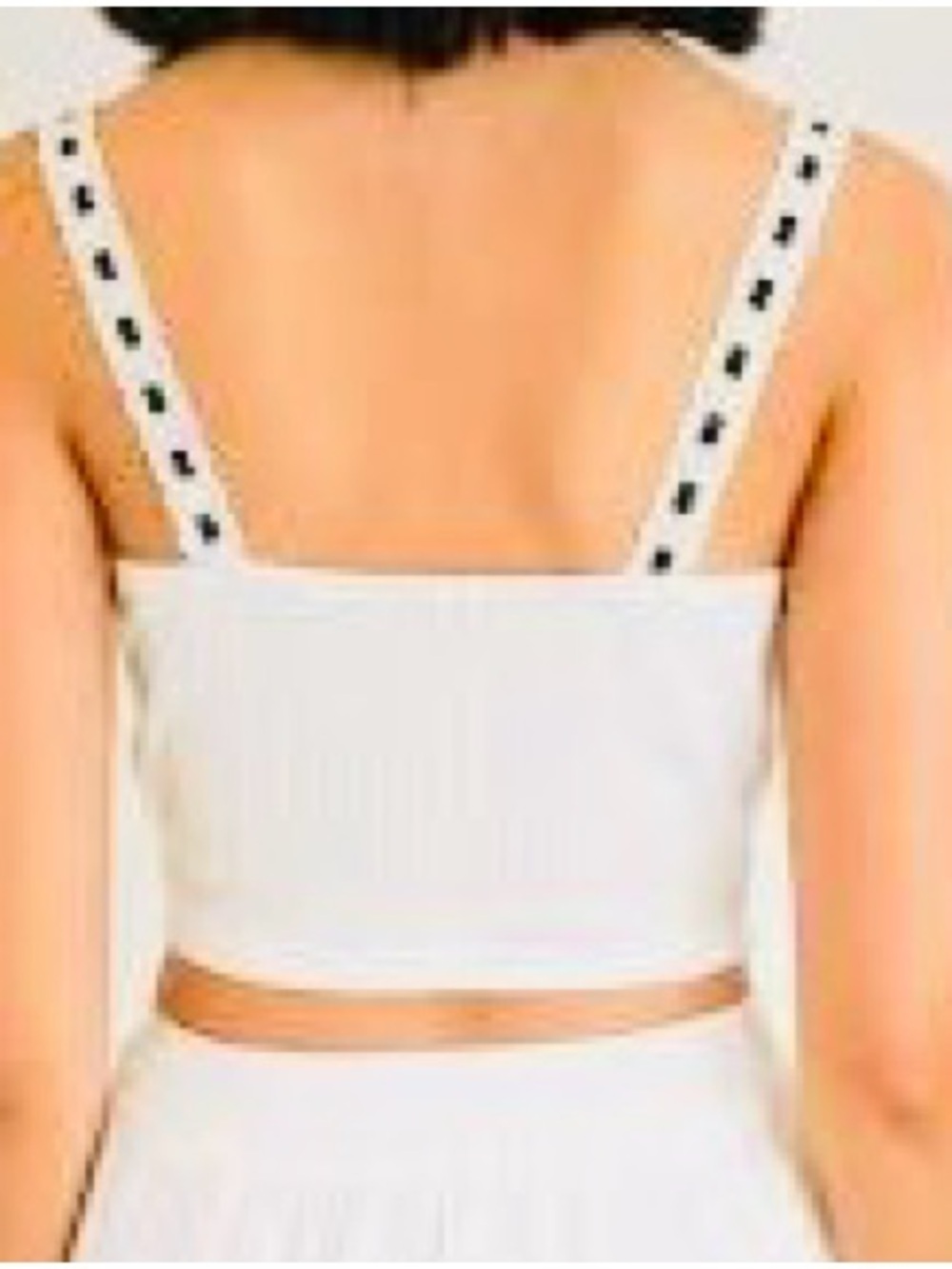 a Kirious Los Angeles Chic White Lace Trim Tank Top. - Picture 2 of 5